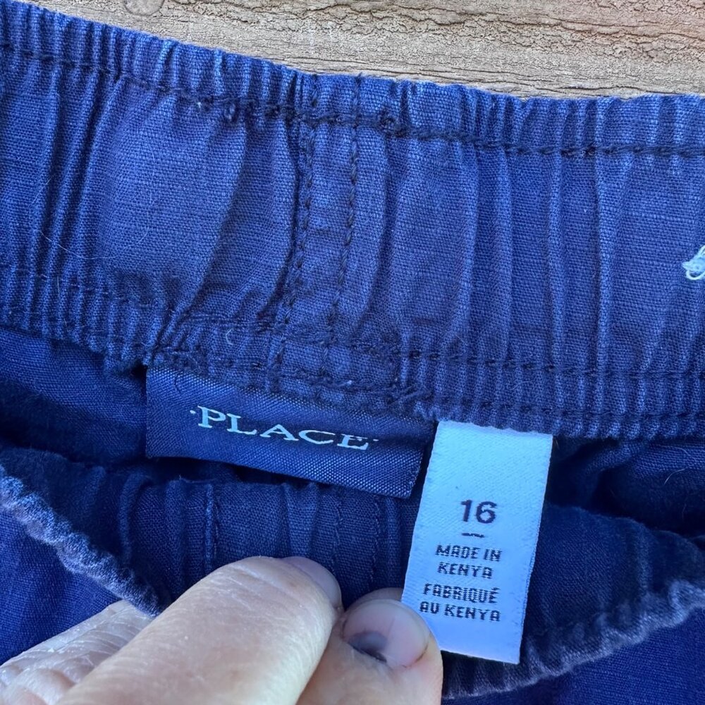 Boys Navy Blue Cargo Shorts Size 16 With Adjustable Waist By The Childrens Place - Picture 2 of 7